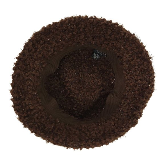 Cejon Brown Nubby Shaggy Sparkle Bucket Hat Floral Blossom One Size Festival Y2K - Picture 10 of 12